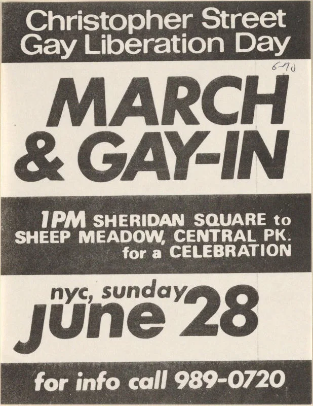 Cartel - Primera Marcha del Orgullo Gay - Nueva York - 1970